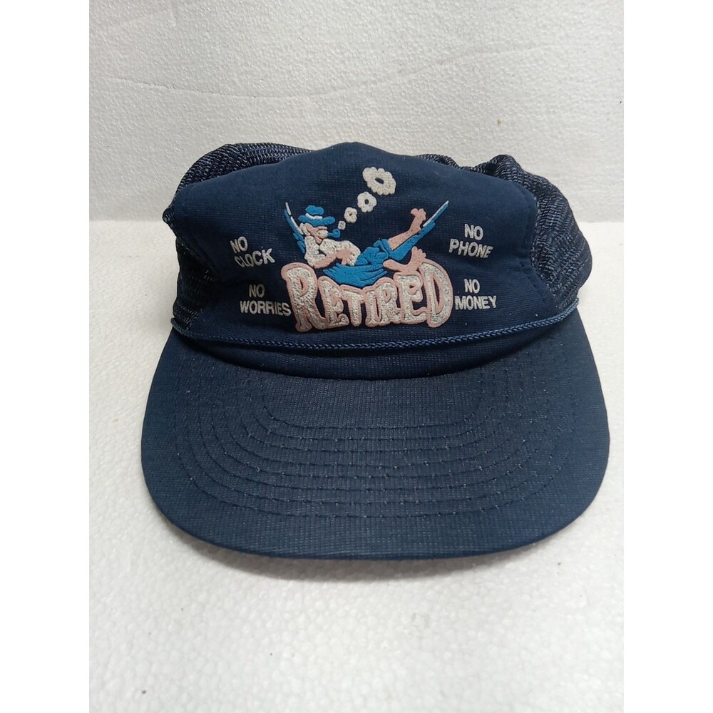Vintage Trucker Hat Retired No Clock No Phone No Money No Worries Hat